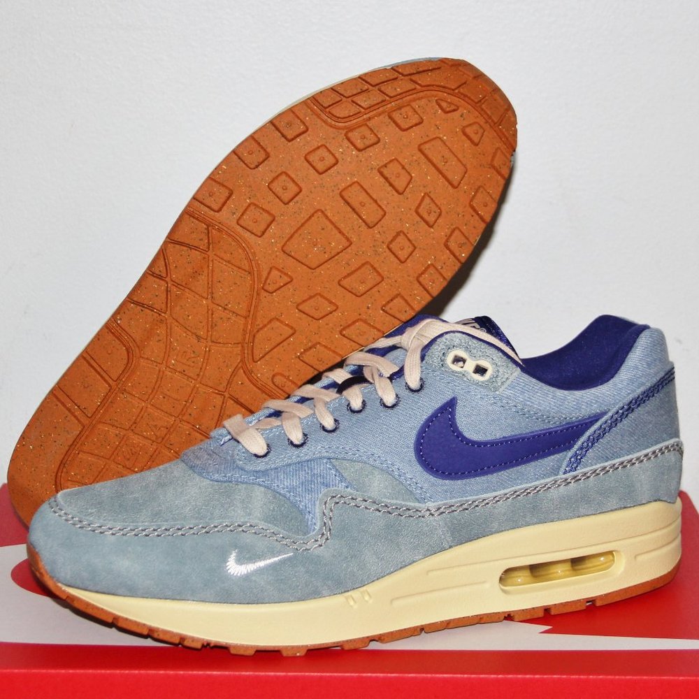 Nike Air Max 1 Premium Dirty Denim Shoes Mens 6.5 9